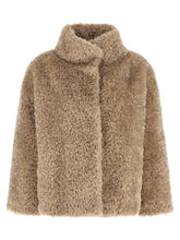 Herno Curled Shearling Effect Coat Beige