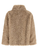 Herno Curled Shearling Effect Coat Beige