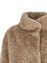 Herno Curled Shearling Effect Coat Beige