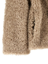 Herno Curled Shearling Effect Coat Beige