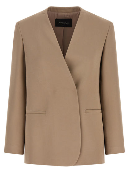Fabiana Filippi Twill Blazer Beige