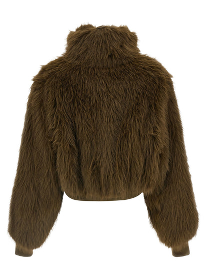 Fabiana Filippi Bi-material Short Jacket Green