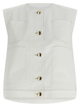 Fabiana Filippi Denim And Knit Vest White