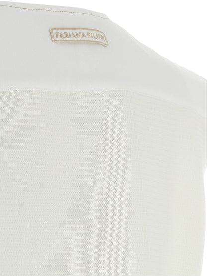 Fabiana Filippi Denim And Knit Vest White