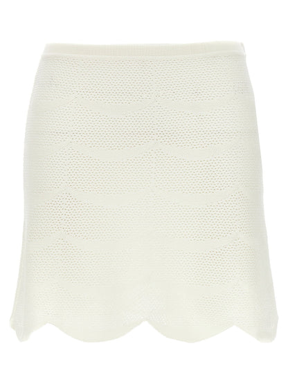 Tom Ford Crochet Mini Skirt White