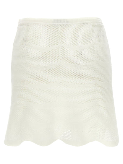 Tom Ford Crochet Mini Skirt White
