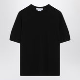 Max Mara Black Wool Crewneck Short Sleeve Sweater Black