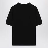 Max Mara Black Wool Crewneck Short Sleeve Sweater Black