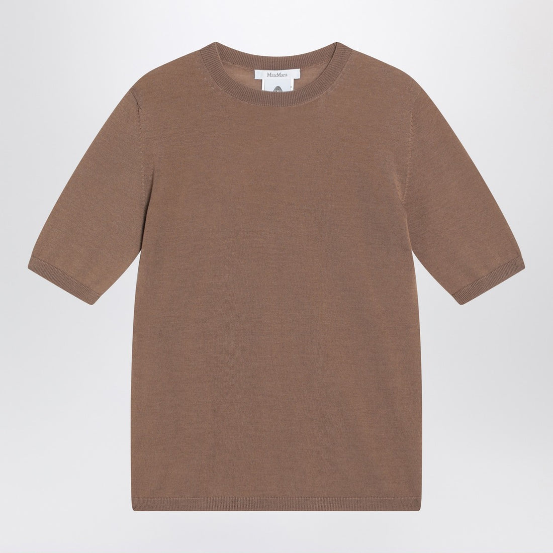 Max Mara Hazelnut Wool Crew Neck Sweater Brown