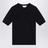 Max Mara Blue Wool Crew Neck Sweater with Short Sleeves Blue