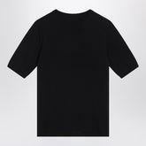 Max Mara Blue Wool Crew Neck Sweater with Short Sleeves Blue