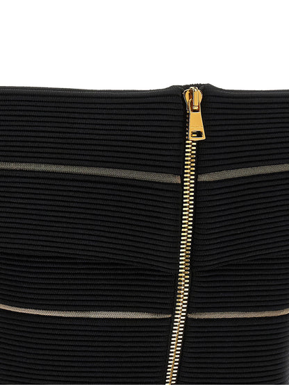 Balmain Off-the-shoulder Crop Top Black