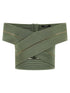 Balmain Off-the-shoulder Crop Top Green