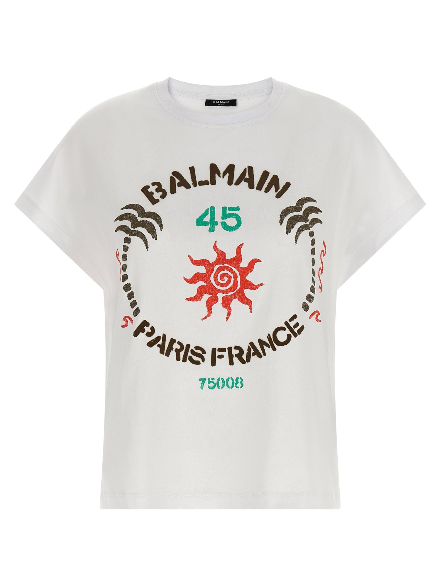 Balmain Club 45 Print T-shirt White