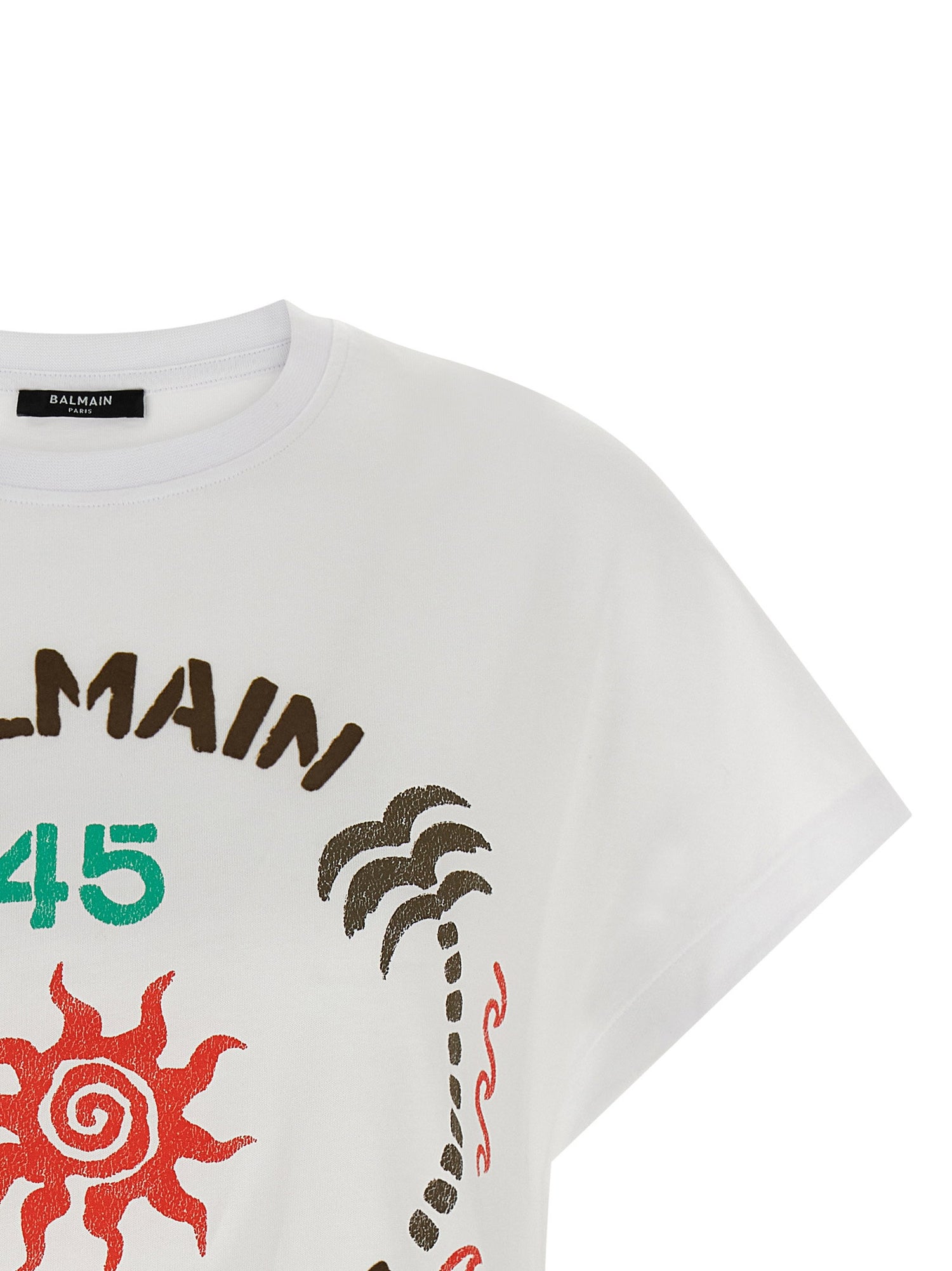 Balmain Club 45 Print T-shirt White