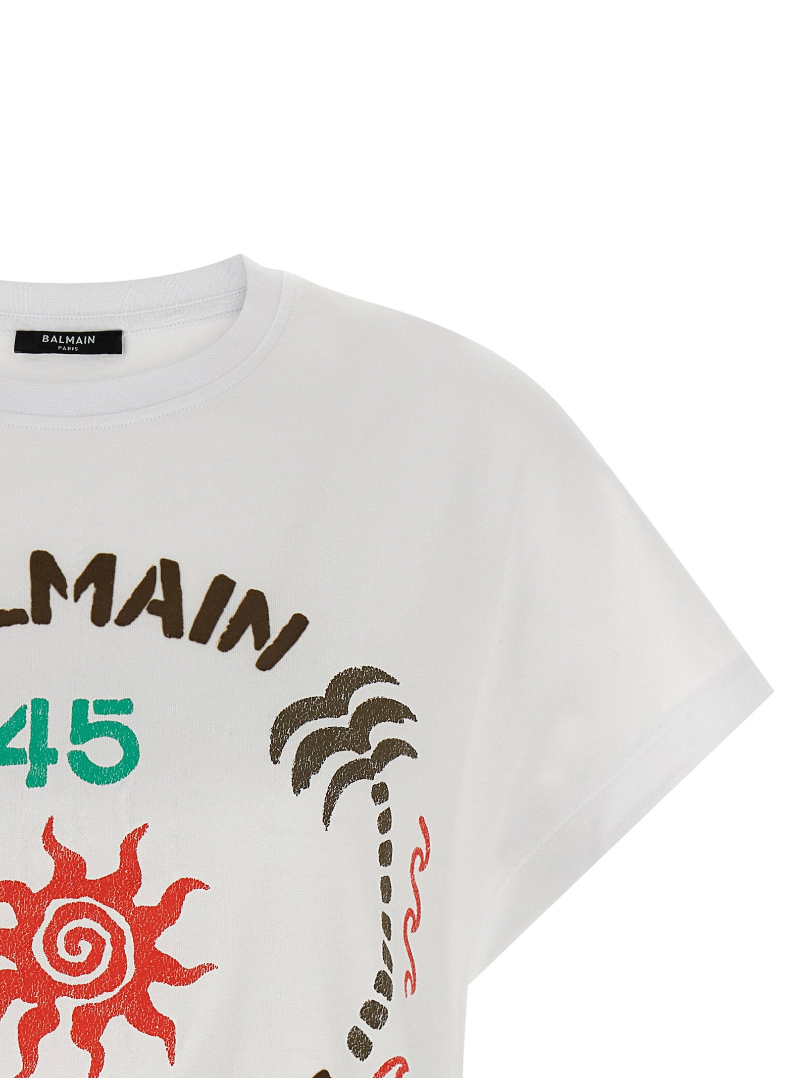 Balmain Club 45 Print T-shirt White