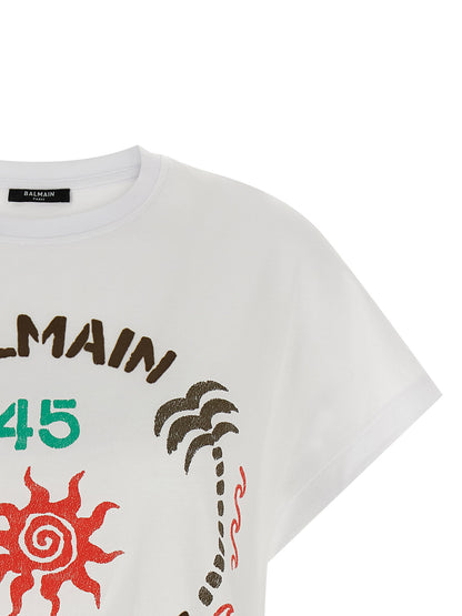 Balmain Club 45 Print T-shirt White