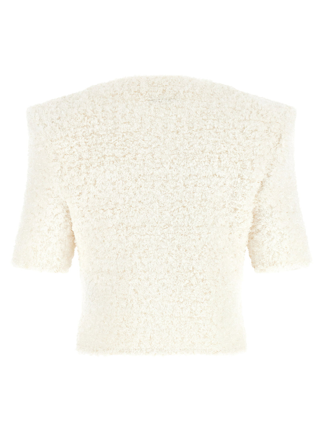 Balmain Cardigan Tweed Plumetis White