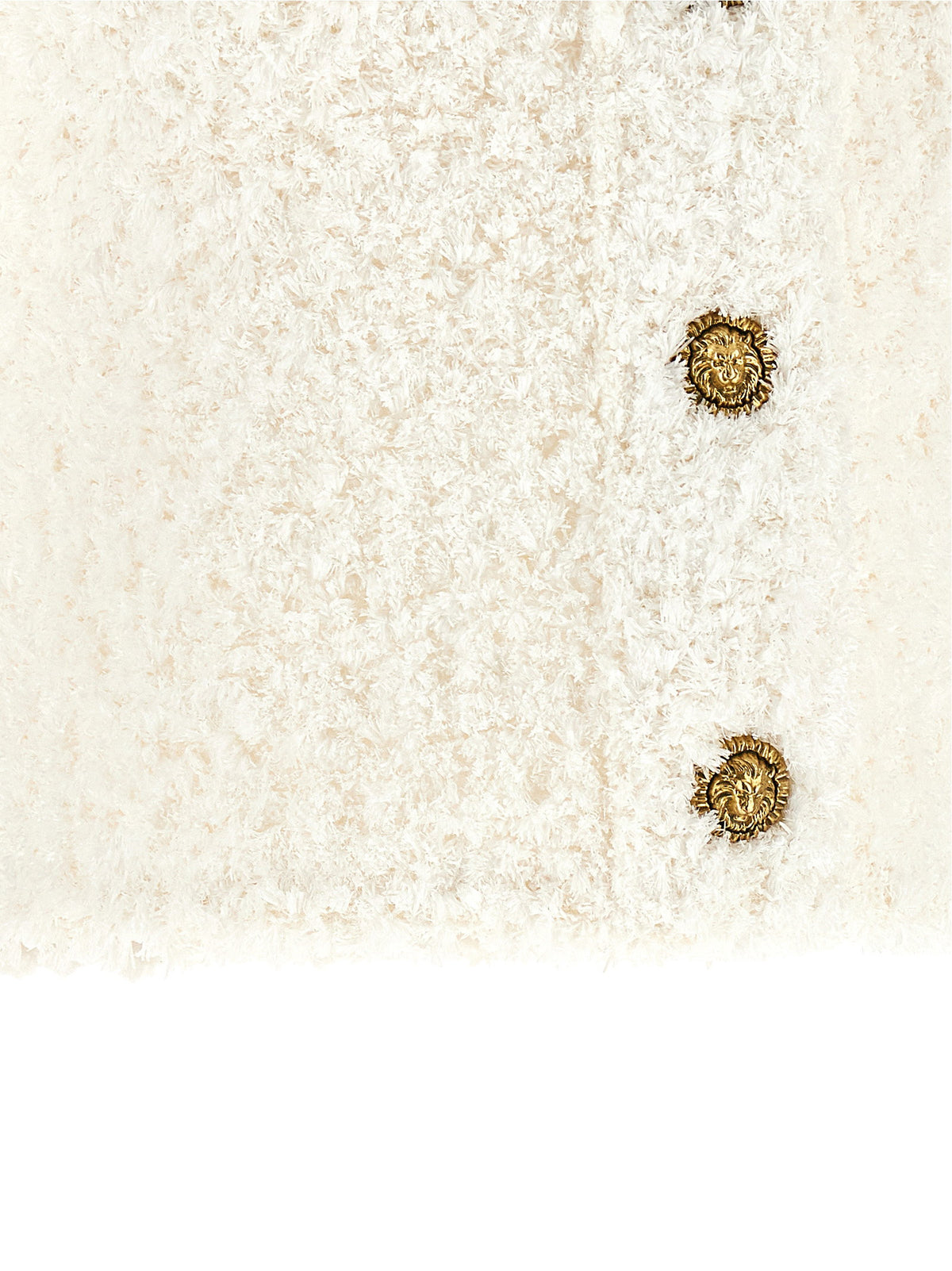 Balmain Cardigan Tweed Plumetis White