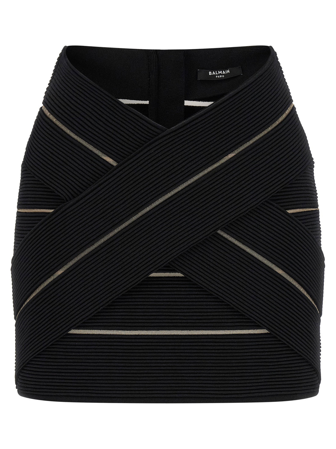 Balmain V-shaped Waist Skirt Black