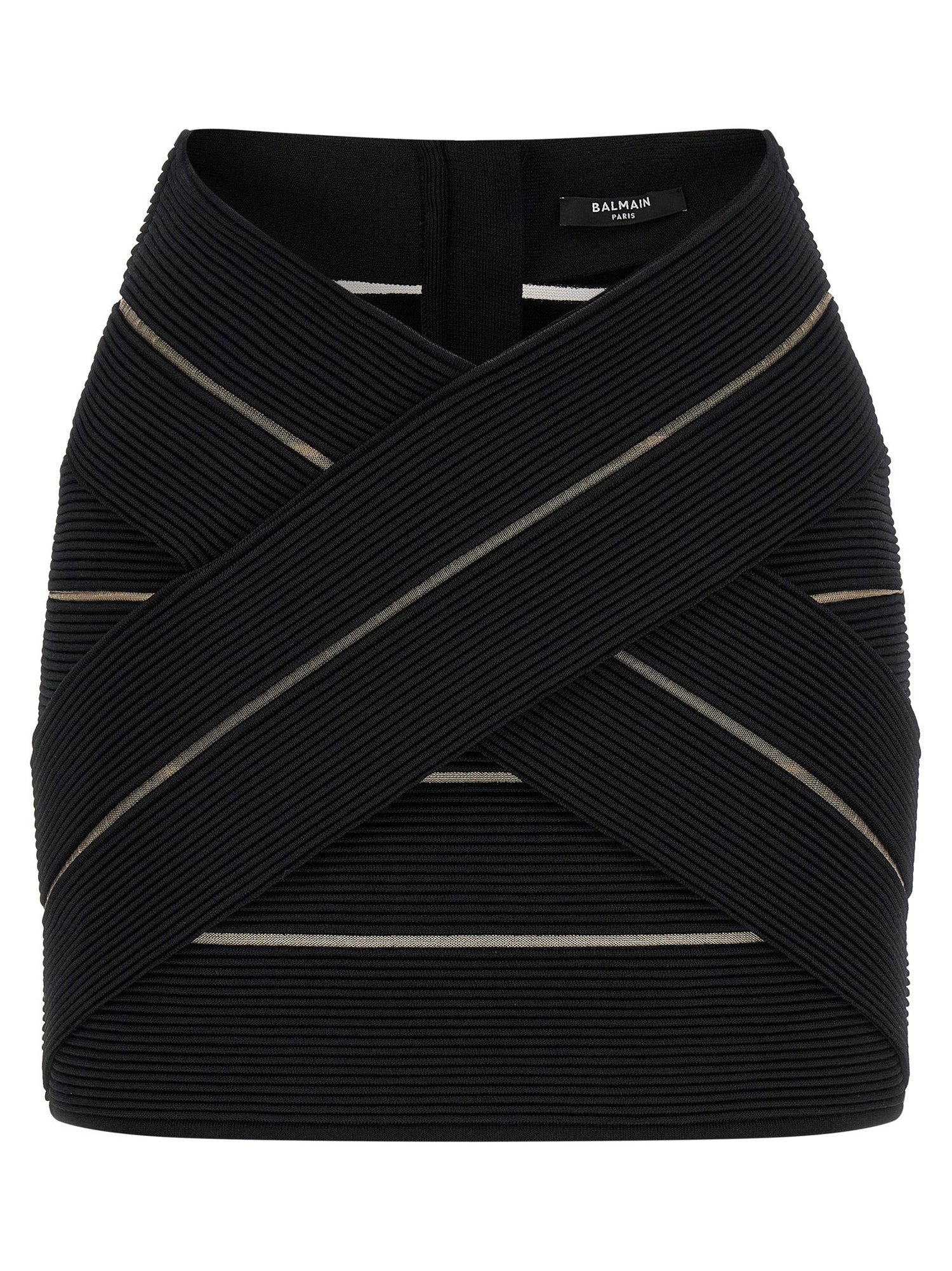Balmain V-shaped Waist Skirt Black