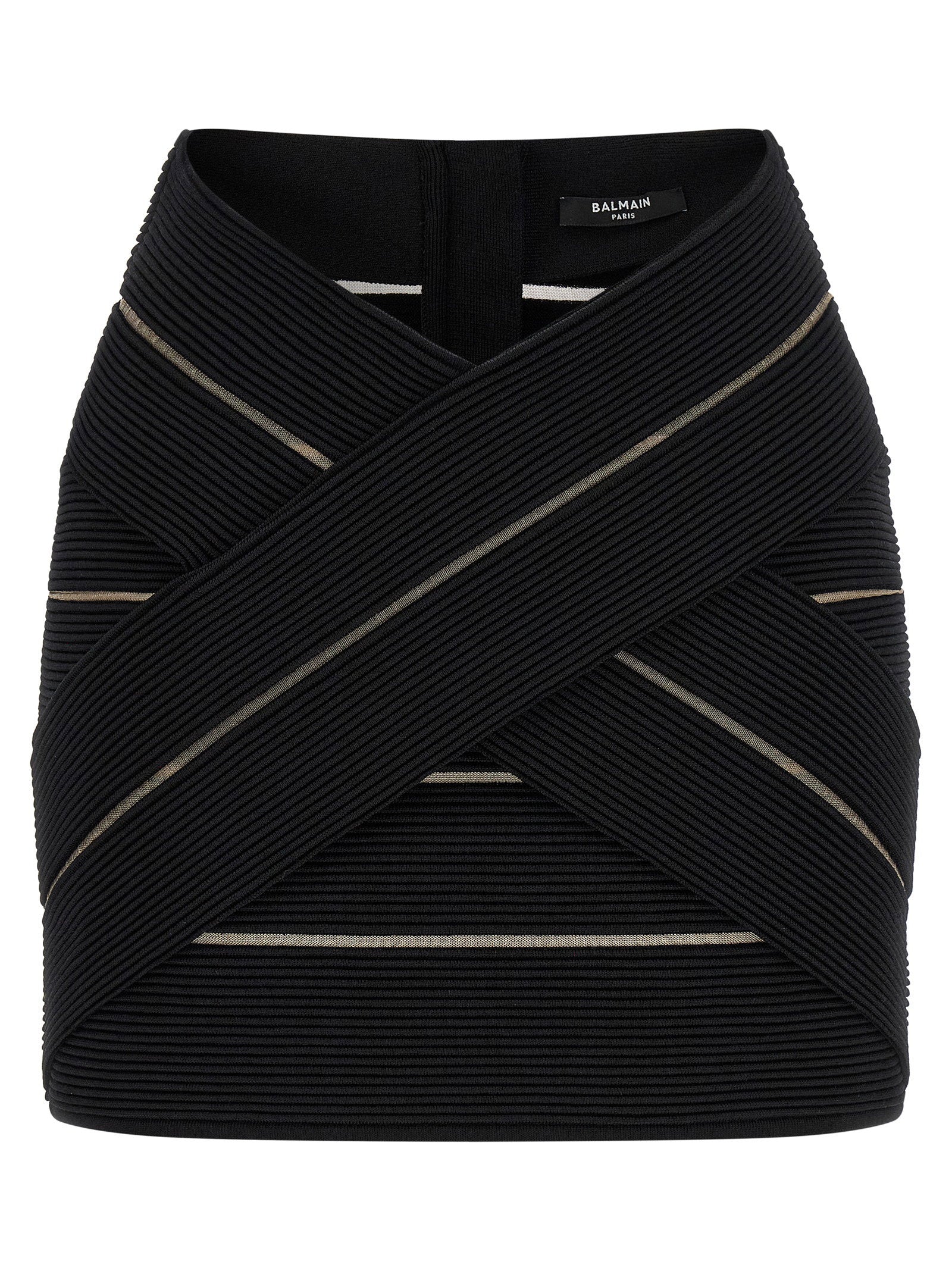 Balmain V-shaped Waist Skirt Black