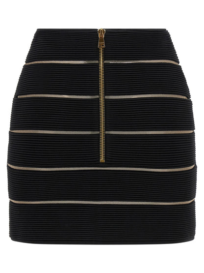 Balmain V-shaped Waist Skirt Black