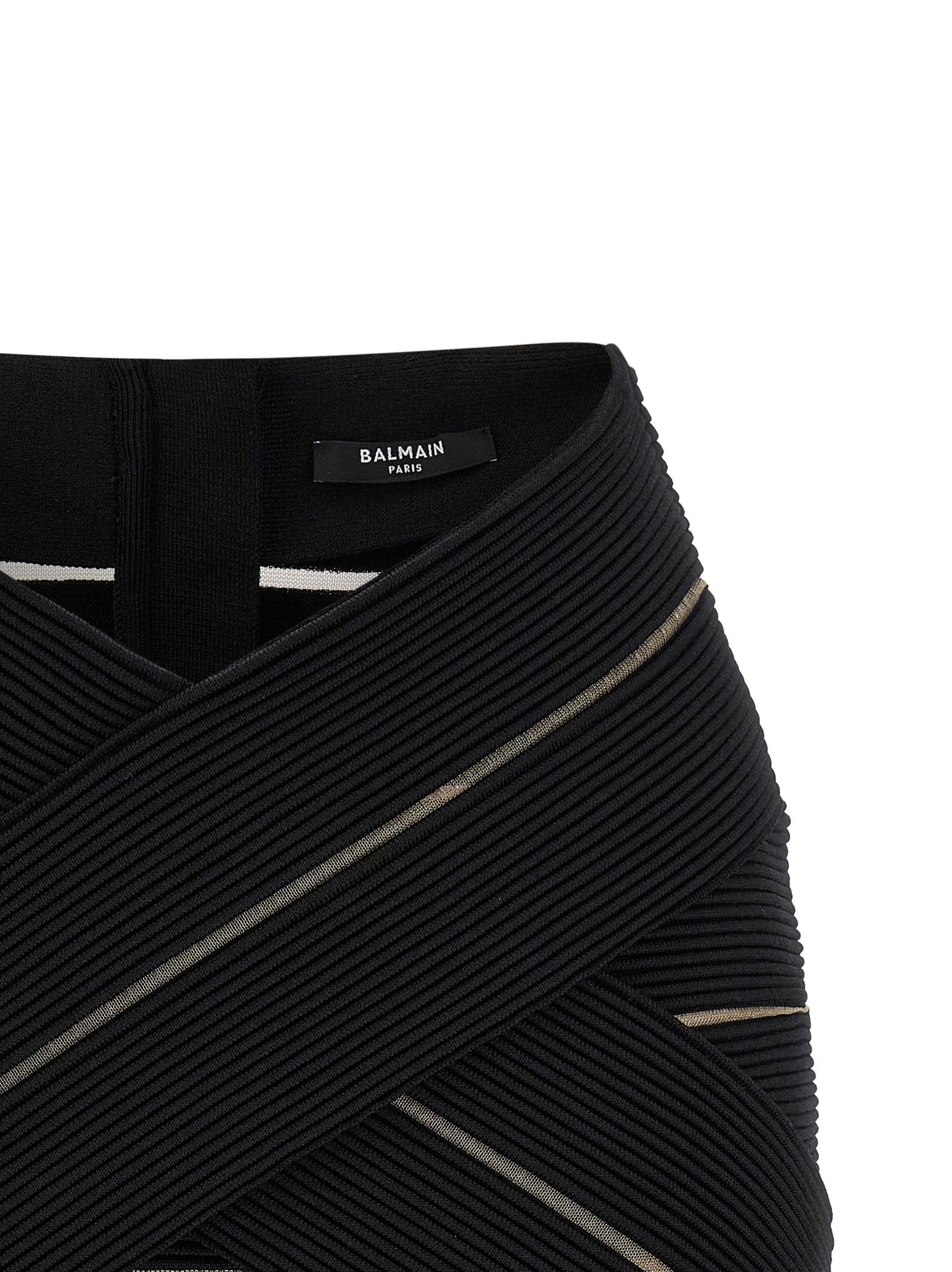 Balmain V-shaped Waist Skirt Black