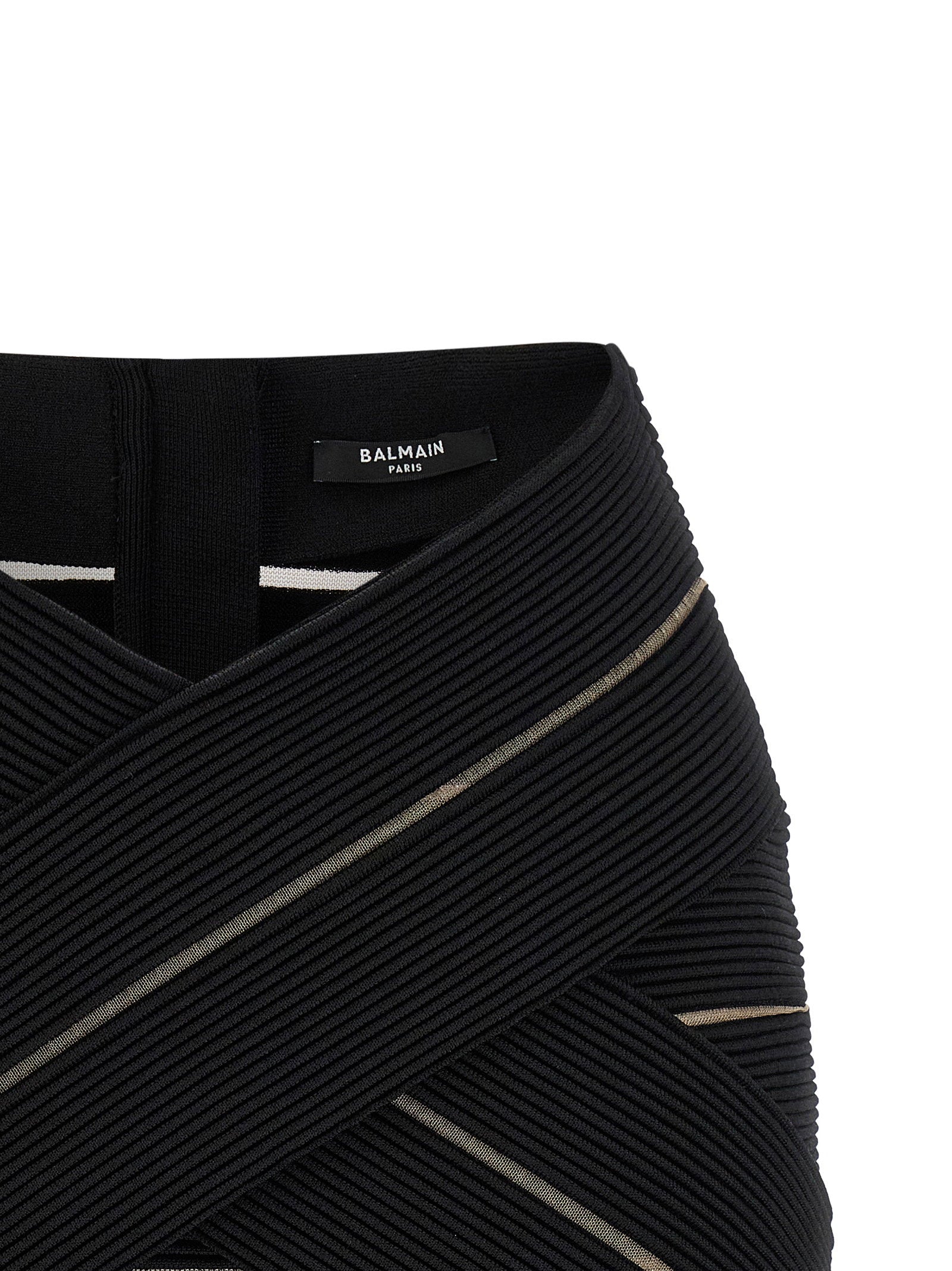 Balmain V-shaped Waist Skirt Black