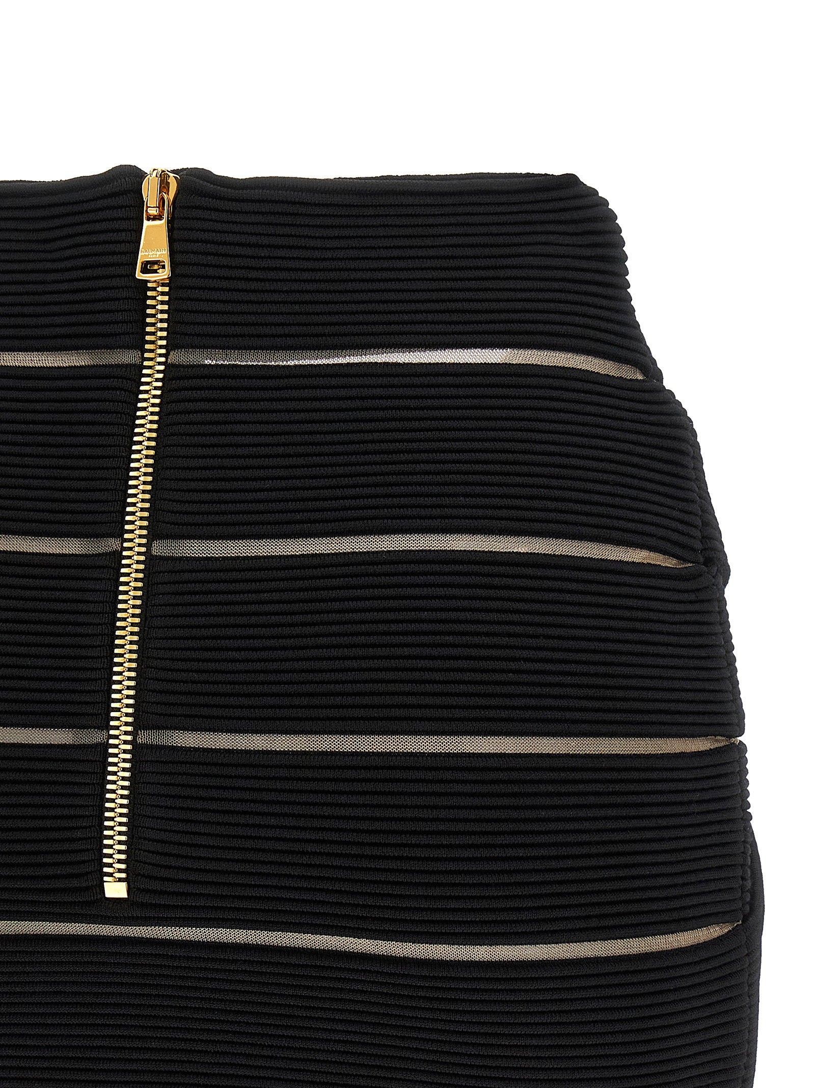 Balmain V-shaped Waist Skirt Black