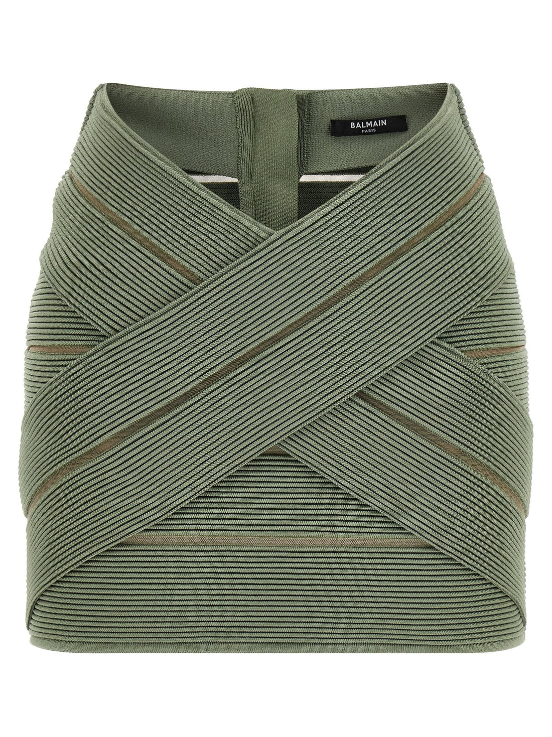 Balmain V-shaped Waist Skirt Green
