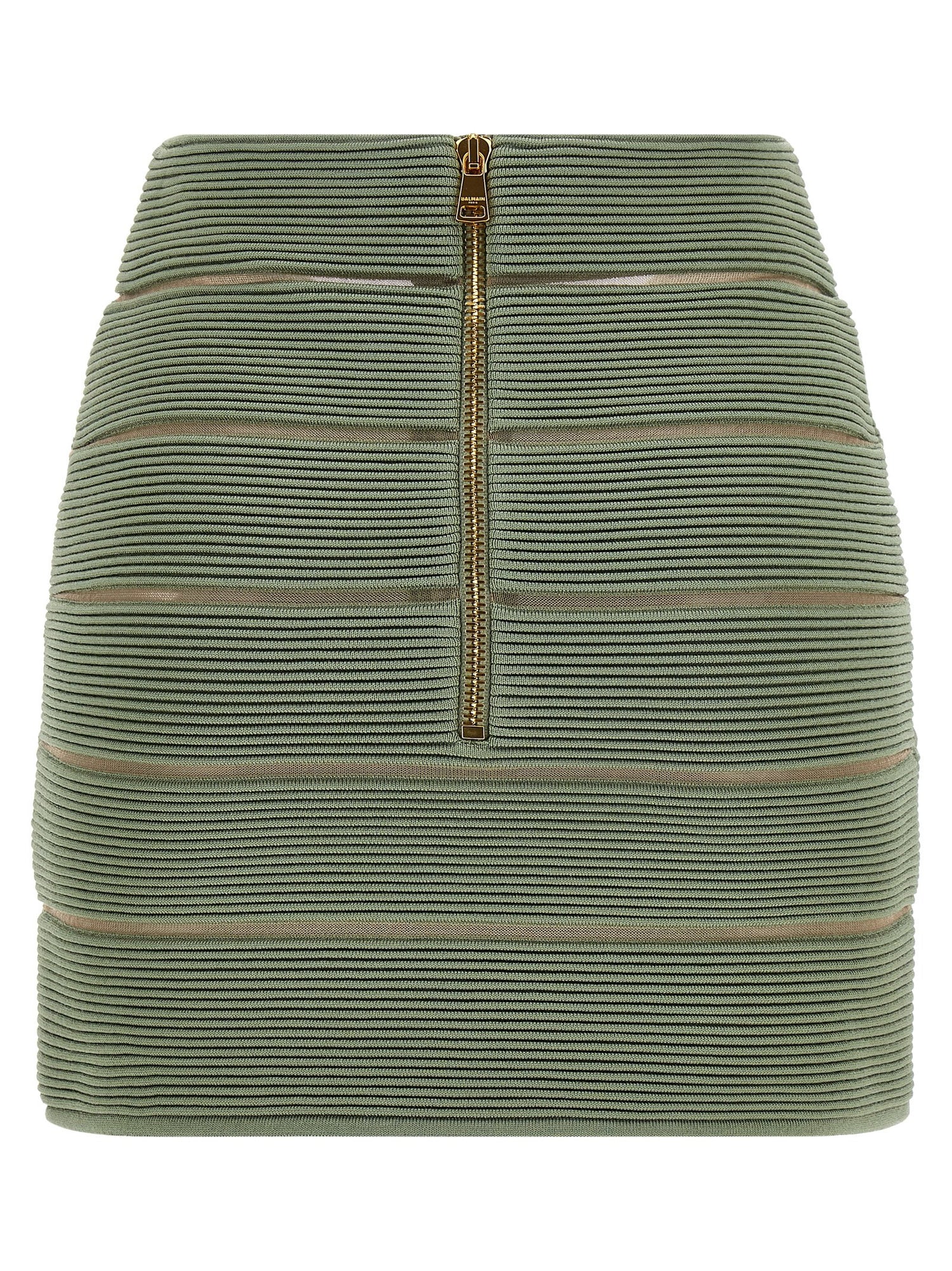 Balmain V-shaped Waist Skirt Green
