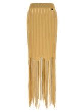 Balmain Fringed Skirt Beige