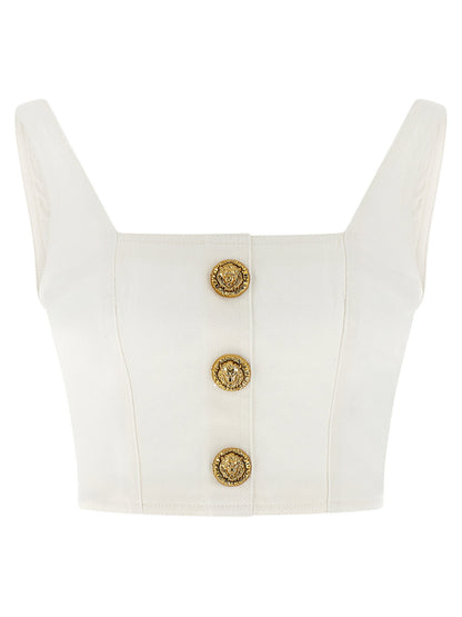 Balmain Button Top White