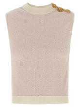 Balmain Testa Di Leone Tweed Vest Pink