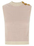 Balmain Testa Di Leone Tweed Vest Pink
