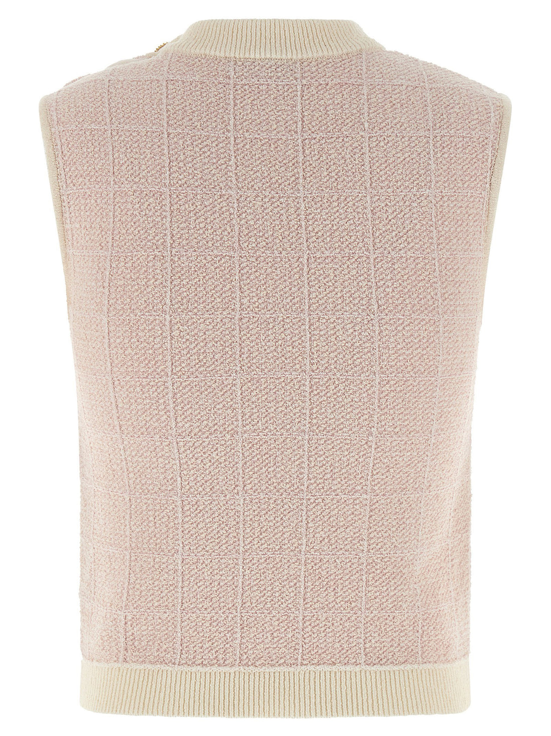 Balmain Testa Di Leone Tweed Vest Pink