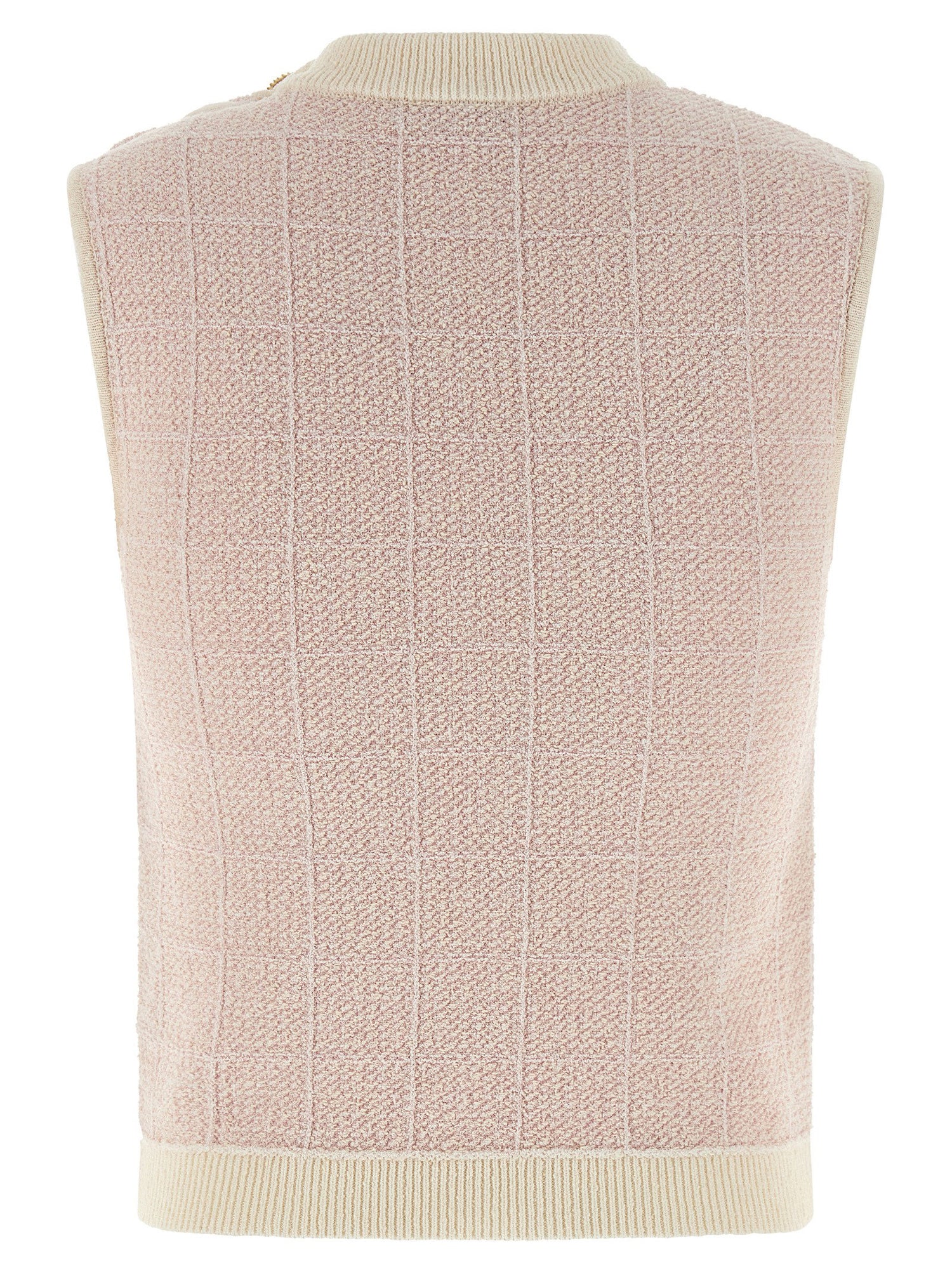 Balmain Testa Di Leone Tweed Vest Pink