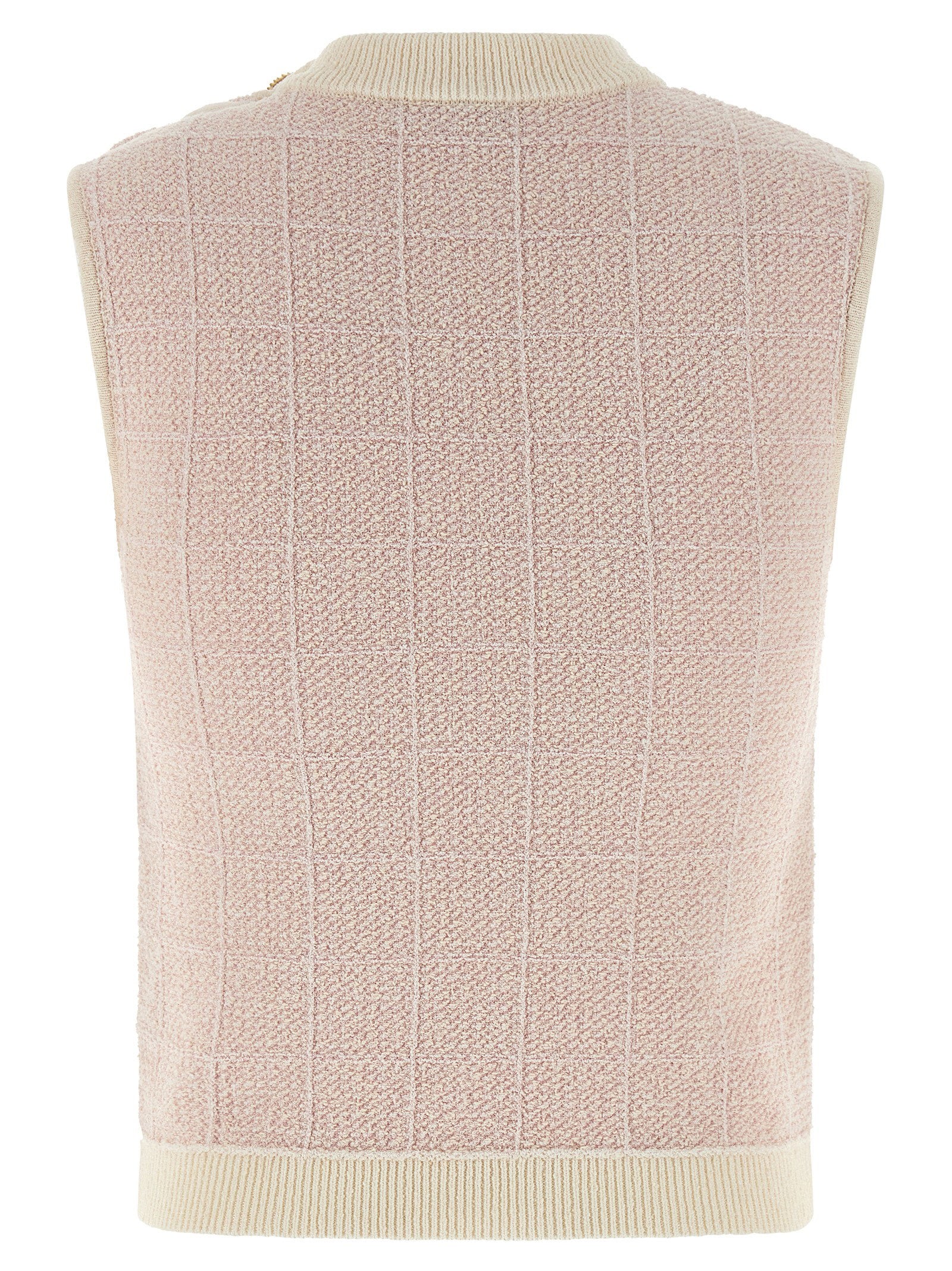 Balmain Testa Di Leone Tweed Vest Pink