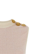 Balmain Testa Di Leone Tweed Vest Pink