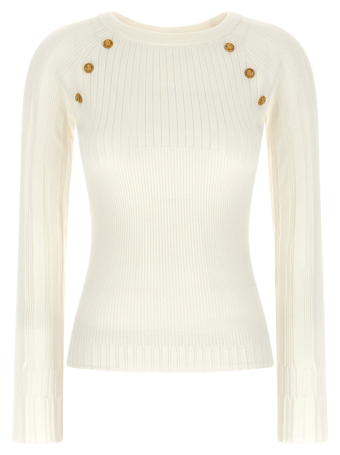 Balmain 3 Buttons Sweater White