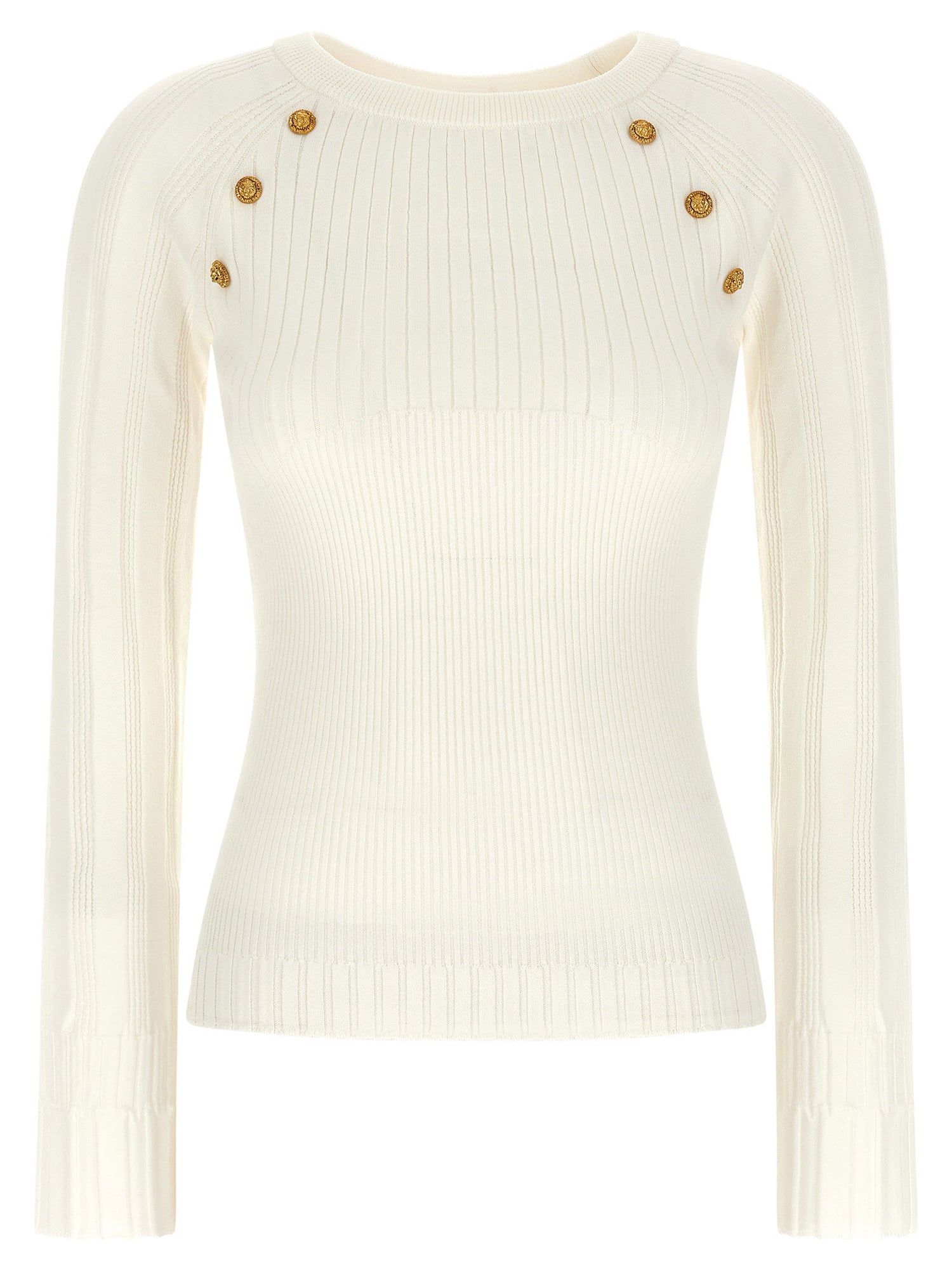 Balmain 3 Buttons Sweater White