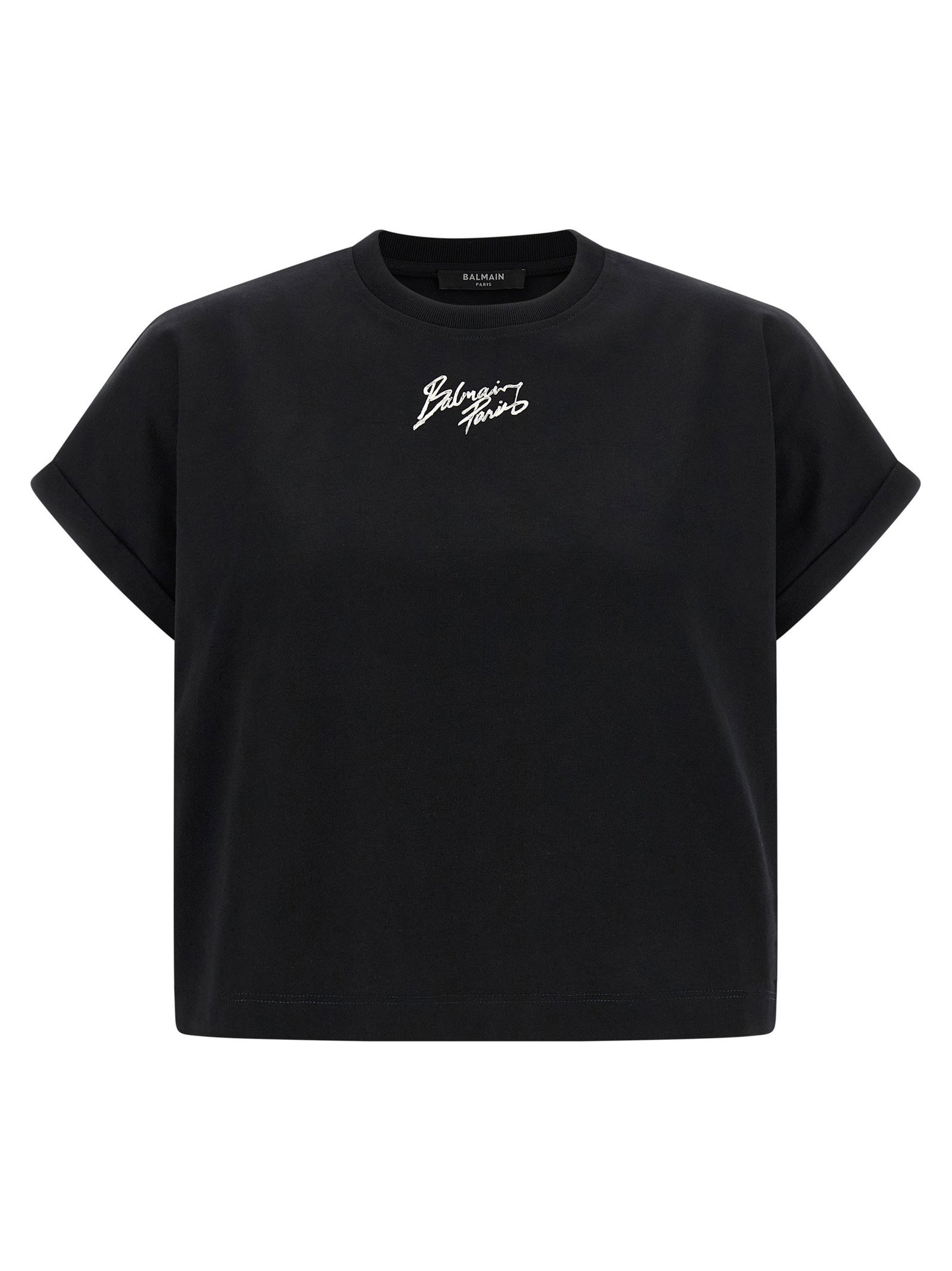 Balmain Cropped T-shirt Black