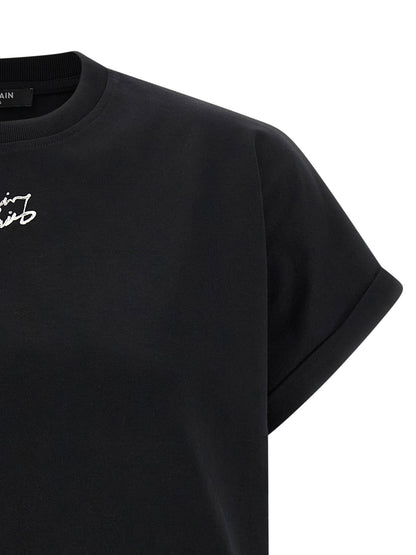 Balmain Cropped T-shirt Black