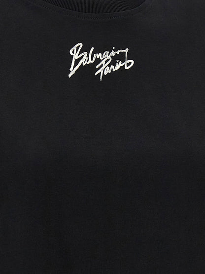 Balmain Cropped T-shirt Black