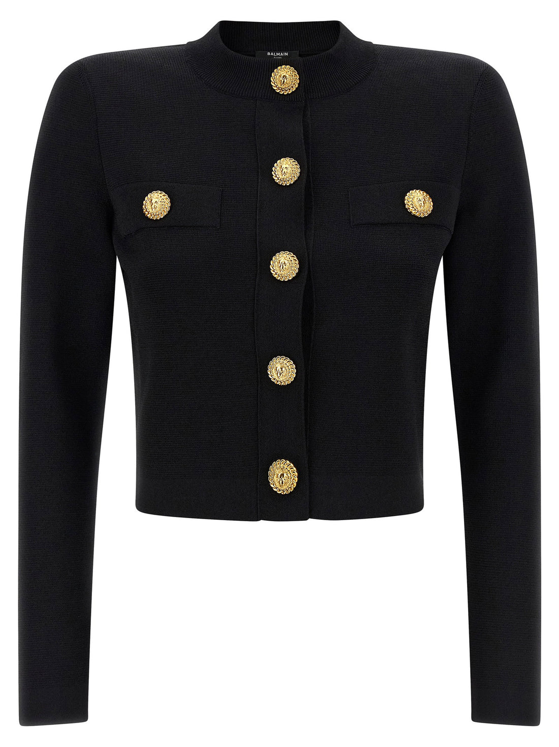 Balmain Cropped Cardigan Black