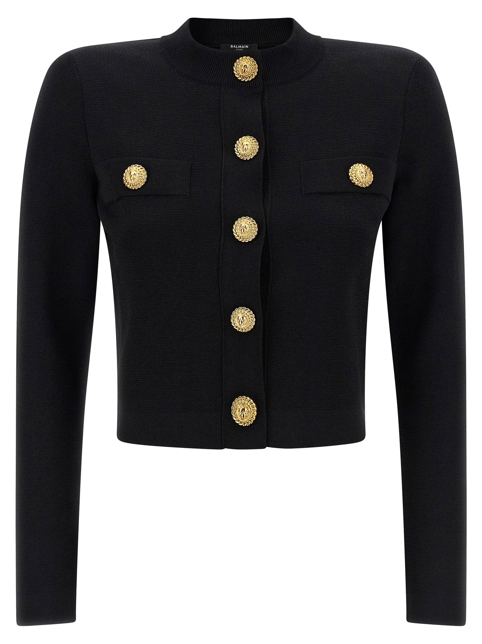 Balmain Cropped Cardigan Black