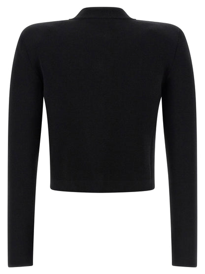 Balmain Cropped Cardigan Black