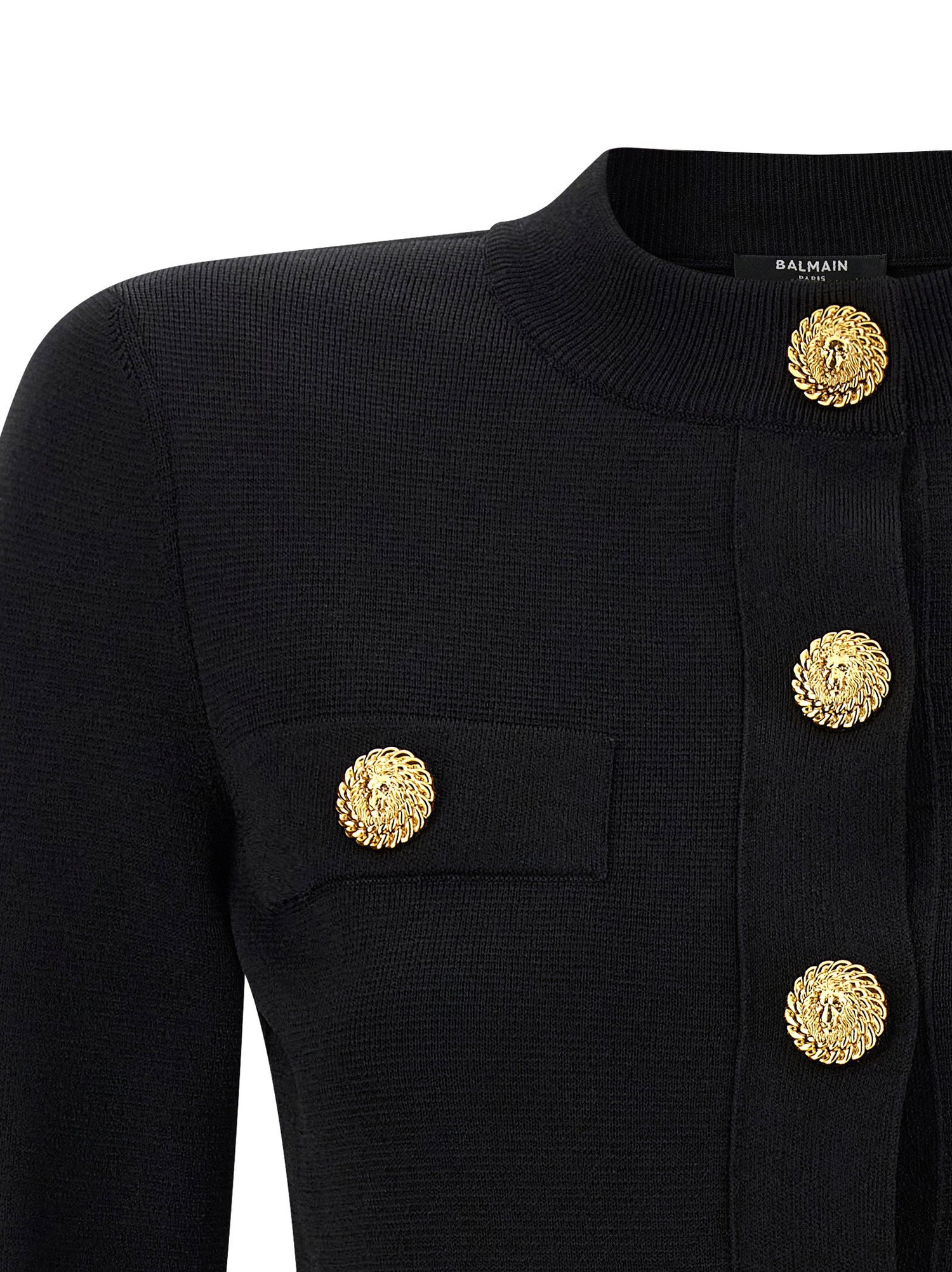 Balmain Cropped Cardigan Black
