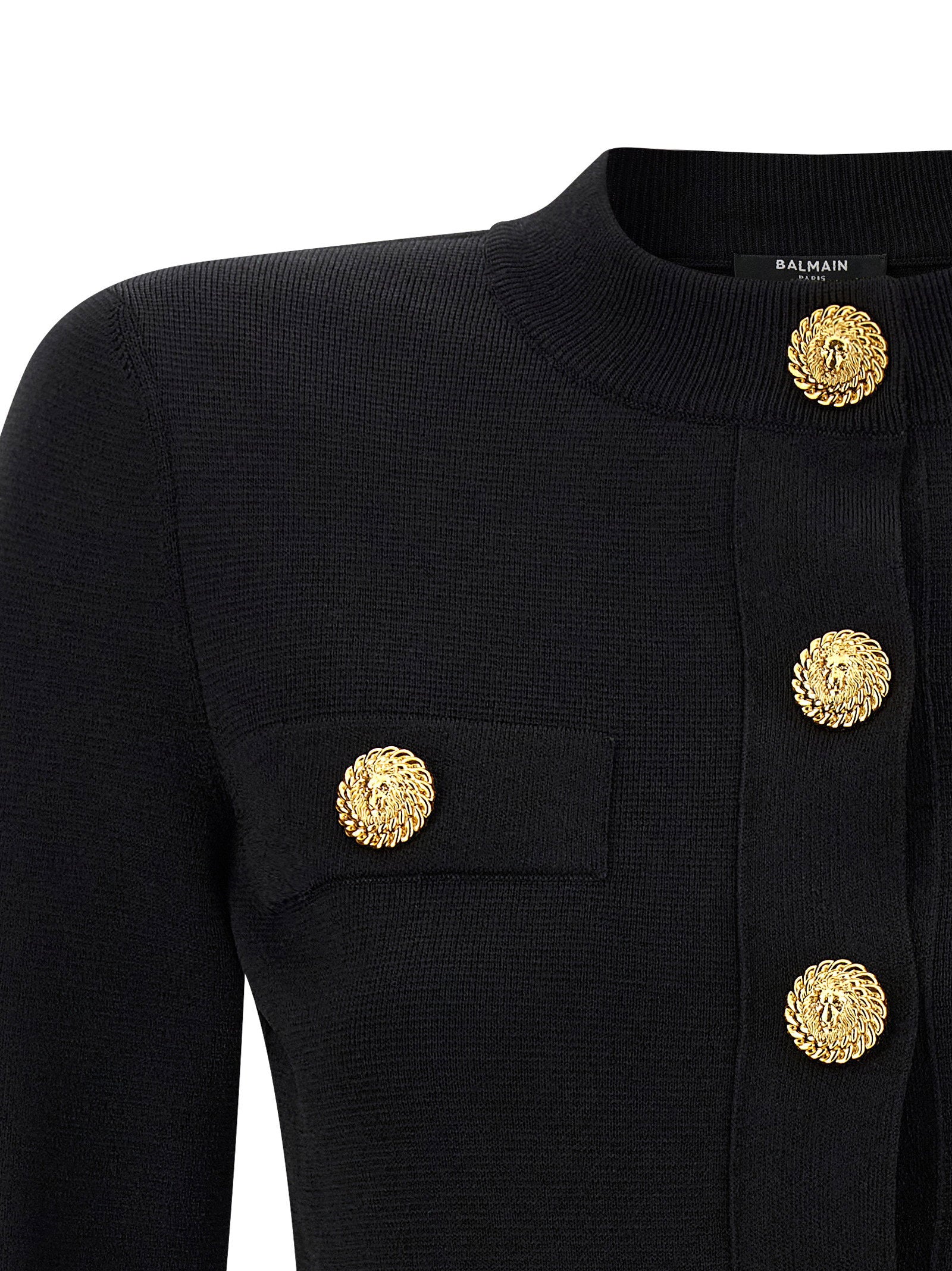 Balmain Cropped Cardigan Black